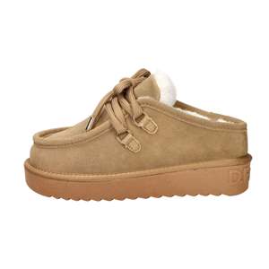 Zuecos para mujer DFSH375005 color camel con forro de piel sintética y sin cordones - Product Image 1