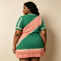 Robe Courte Grande Taille Personnalisée avec Broderie Mapel, Pull Moulant Mini en Tricot 7-Jauge – Fabricant OEM de Guangzhou