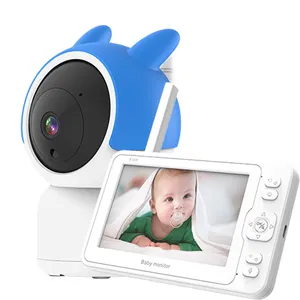 kamera tft w Suppliers-Video Nirkabel LCD 5 Inci Layar Bayi Penglihatan Malam Pan/Tilt Deteksi Suhu Audio Dua Arah Wifi 1080P Kamera Monitor Bayi