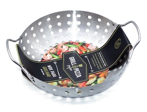 Cesta de barbacoa para acampar al aire libre, sartén antiadherente, barbacoa, <span class=keywords><strong>Wok</strong></span> redondo con doble mango - Product Image 6
