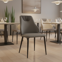 Chaise de salle à manger en bois massif et cuir, style minimaliste européen nordique moderne de luxe, pour table à manger