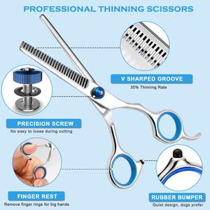 Kit de tijeras de aseo para perros con puntas redondas de seguridad Liren Professional 6 en 1 Tijeras de aseo para perros - Product Image 4