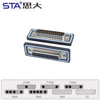 Connecteur D-SUB DB25 étanche IP67 IP68, 25 broches, 2 rangées, mâle/femelle, blindé, prise de signal à souder sur circuit imprimé, interface industrielle