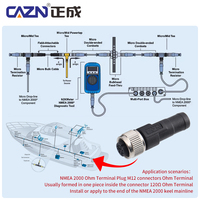 Connecteur de résistance de terminaison à fiche M12 Ohm, fiche mâle/femelle avec matériau plastique