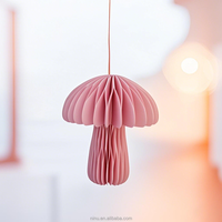 Lanternes 3D en papier nid d'abeille personnalisables et décorations de boules en papier en forme de champignon pour fêtes d'anniversaire