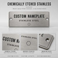 Plaque signalétique personnalisée en acier inoxydable, plaque métallique gravée chimiquement, plaque brossée, gravée au laser pour machines et équipements