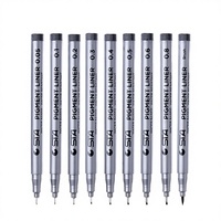 Stylo à pointe micro professionnelle noir permanent très vendu, 12 types de pointes différentes, marqueurs pour dessin, matériau PLA