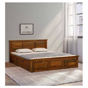 Decorative Modern Solid Wood Hand Carved <b>Storage</b> Double <b>Bed</b> Eco-Friendly Luxury Bedroom Furniture for Adults Comfortable - Product Image 4