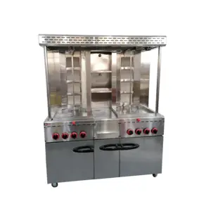 Vertical Double Headed Gas shawarma machine Kebab BBQ Grill Meat Cooking Grill Machine