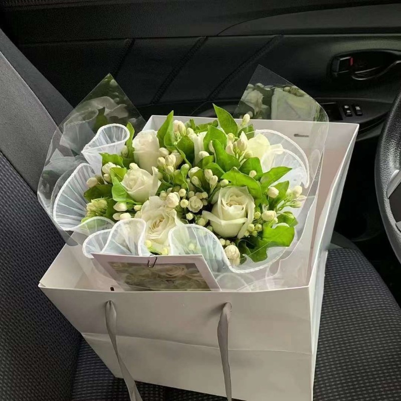 Customized Rectangular Carton Rose Packing Box Corrugated Paper Flower ...