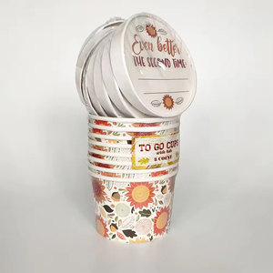 PLA Custom Printed Ice Cream Carton Container <b>Cup</b> 16Oz Recyclable Wholesale <b>Cup</b> Take Away Paper <b>Cups</b> - Product Image 3