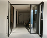 Porte pliante en PVC personnalisée, isolation acoustique, étanche, verre trempé, porte de balcon