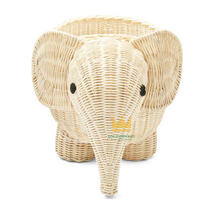 Eco-Friendly <b>Rattan</b> Children's Elephant Shaped Multifunction <b>Storage</b> <b>Basket</b> for Children's Toy Organization - Product Image 3