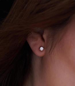 Dainty 14K Gold Lab Grown Diamond Stud Earrings - Product Image 5