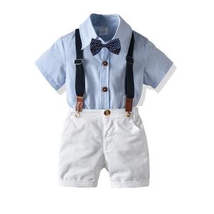 USA Fashion Boutique Boys Clothing <b>Sets</b> Baby Clothes Summer Short Shirt <b>Suspender</b> Trousers Boy Clothes <b>Sets</b> 2pcs - Product Image 2