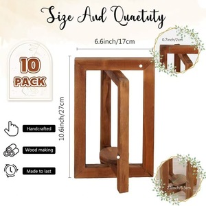 Lanterne de table en bois vintage pour mariage, support de bougie décoratif avec roses pour événements en extérieur - Product Image 2
