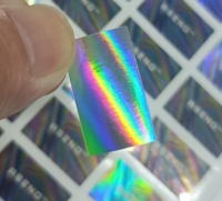 Autocollants adhésifs holographiques à effet de sécurité, impression personnalisée, étiquettes holographiques en PET imperméables, logo laser pour bougies