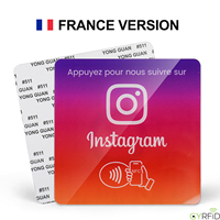 Carte de contrôle d'accès NFC GYRFID DIAC100-ins-FR NTAG215/213 en PVC/acrylique, étanche et résistante aux intempéries, prête à être expédiée pour les entreprises