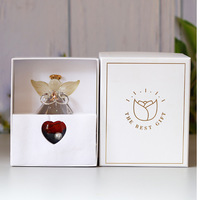 Commerce électronique transfrontalier : Rose éternelle en verre avec ange, fleur fraîche, longue durée (3-5 ans), cadeau pour la Fête des Mères