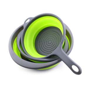 Customized Logo Creative Silicone Colander Foldable Washing Vegetables Fruit Storage Basket Folding Colander - Product Image 5