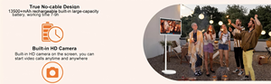ZDHQ Factory Price 32 Inch 4K Android 12/13 Portable Smart Companion Touch Screen Movable <b>WiFi</b> Built-in Battery Home Office <b>TV</b> I - Product Image 5