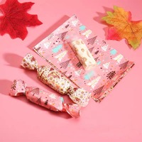 Emballages de bonbons de Noël, papiers cirés torsadés, bonbons au caramel, sucettes, nougat, décoration de fête de Noël, papier cadeau DIY