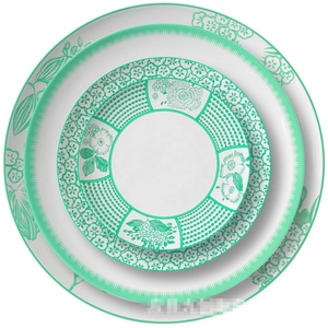 ชุดจานชามลายเขียวสไตล์ยุโรป ลดราคาพิเศษ - Product Image 1
