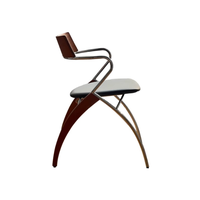 Chaise de salle à manger moderne et simple en bois massif avec accoudoirs, chaise d'appoint rembourrée pour la maison, le café, la cafétéria et le restaurant