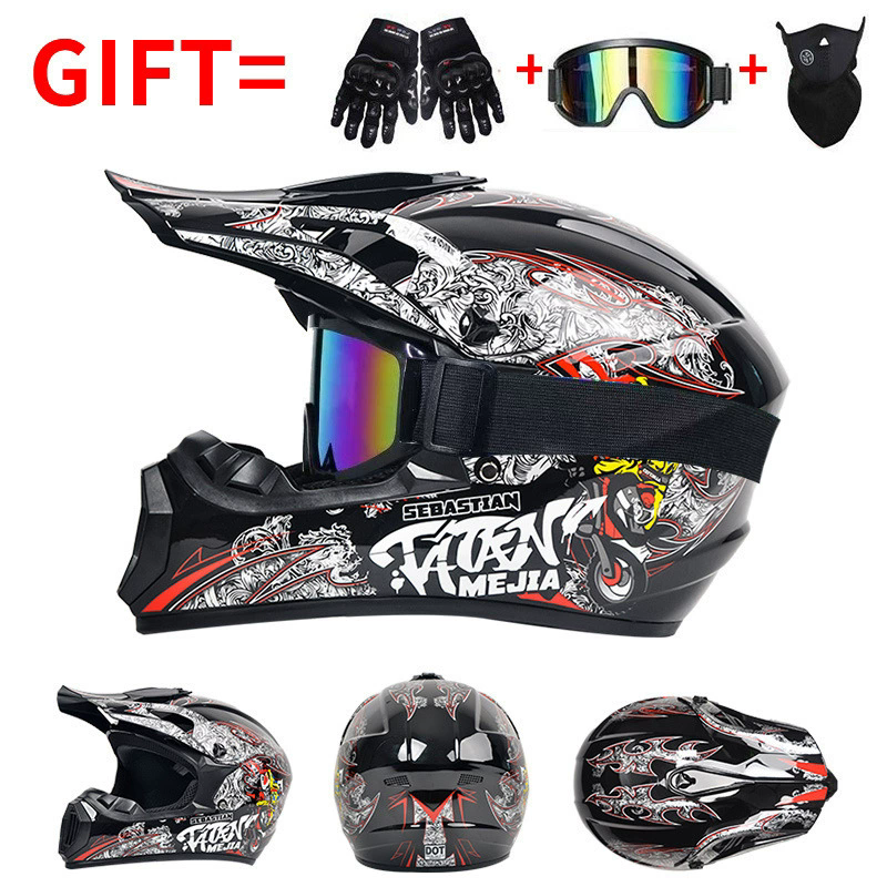 Bright black red locomotive, 3-piece gift set
