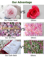 Weiße Rosen-Blumenwand Realistische Dekoration Künstliche Pflanzenwand Künstlicher Hintergrund 2,4m X 2,4m