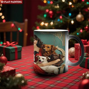 Mug en céramique noir givré 11oz pour transfert thermique, à changement de couleur sensible à la chaleur, idéal pour cadeau - Product Image 2