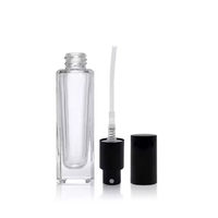 Flacon vaporisateur de parfum en verre de 10 ml, petit format, vide, pour échantillons, avec bouchons noirs/dorés/argentés