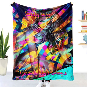 2023 nuovo design vendita calda Dropshipping <span class=keywords><strong>Shakira</strong></span> Super soft poliestere flanella fleece throw coperta da viaggio coperte personalizzate stampate - Product Image 4