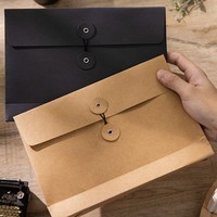 Carpeta de Archivo Personalizada A5 de Papel Kraft, Envuelta en Hilo, Estilo Vintage, Empaque para Cafetería, Certificación FSC