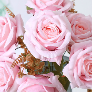 Ramo de Rosas Artificiales de 30cm-100cm, Seda de Alta Simulación, Decoración para Bodas y Hogar - Product Image 1