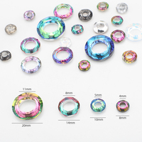 Zhubi coloré cristal cosmique anneaux mélangés 8 10 14 20mm argent dos rond cercle ange anneaux perles de verre pour la fabrication de bijoux