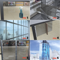 Film LED transparent flexible, écran LED adhésif invisible en verre cristal pour vitrine, publicité commerciale pour les magasins de détail