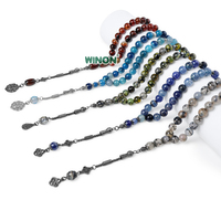 Tasbih en agate à motif de dragon Winon, 10 mm, 33 perles, fait à la main, perles de prière islamiques, cadeau du Ramadan, tasbih, chapelet musulman