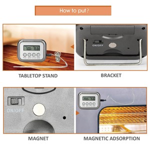 Temporizador de alerta de termómetro de carne de sonda única Digital personalizable para cocinar asar horno de barbacoa instrumento de temperatura de caramelo OEM - Product Image 5