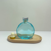 Bouteille diffuseur en verre globe bleu clair et rose clair, flacon rond vide pour parfum d'ambiance de table à la maison