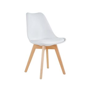 Sillas de Comedor Modernas Nórdicas con Asiento Acolchado y Patas de Madera, Muebles para el Hogar, Silla Tulipán de Plástico para Cafetería - Product Image 1