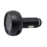 Monitor Digital 3 en 1 de 12V/24V con Cargador USB para Auto, Voltímetro, Termómetro y Monitor de Batería con Pantalla LCD Dual