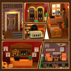 Juego de Bloques de Construcción Cowboy Western Hotel Assembly 2146PCS Red Dead con Luz LED, Bloques Compatibles para Niños, Gran Venta - Product Image 2