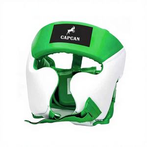 Protège-tête de boxe en cuir à sangle réglable avec des caractéristiques de sécurité et de respirabilité pour un entraînement intense et des performances élevées - Product Image 1