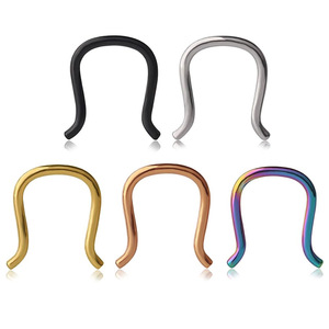 Anneaux de nez en acier inoxydable en forme de U, couleur argent et or, bijoux de septum, piercing, accessoire de mode - Product Image 1