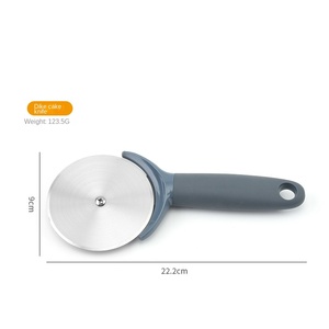 Disposable <b>Pizza</b> Knife Hob Protective Cover Stainless Steel Cake Cutter Baking Squeaker Single Wheel Cut Plastic Handle - Product Image 4