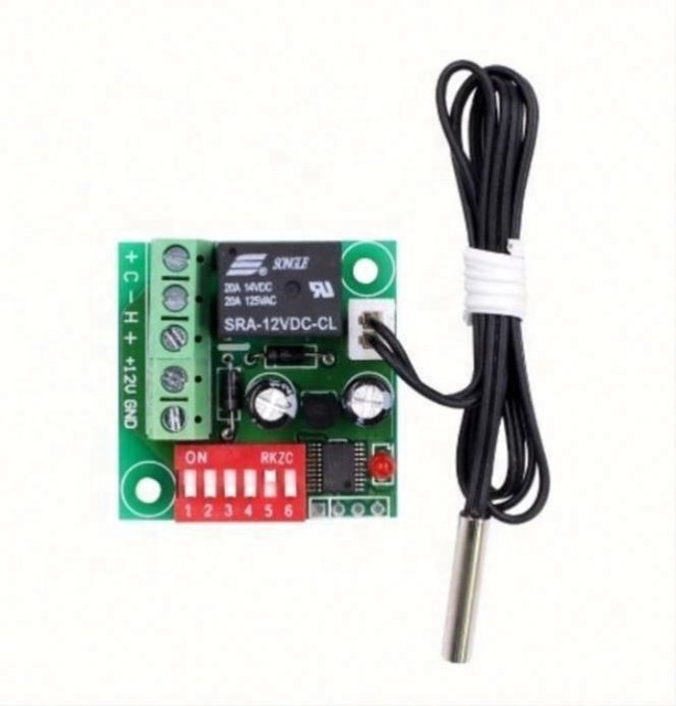 W1701 Digital Temperature Control Switch Adjustable Heating/Cooling Thermostat 0.5 Meter Sensor DC12V Controller