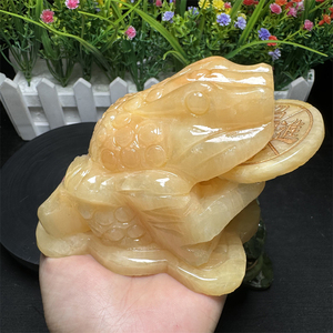 प्राकृतिक पॉलिश जेम्स्टोन रीकी मनी फ्रॉग हस्तनिर्मित शिल्प फंगशुई के लिए भाग्यशाली क्रिस्टल - Product Image 5