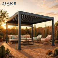 Pergola en aluminium Jiake 6063-T5 avec toit à lames motorisé et étanche pour cour, patio, aménagement paysager, pavillon, projet de jardin