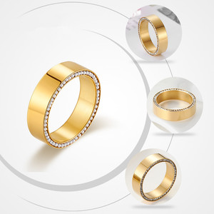 Gioielli di moda in zirconia in acciaio inox pieno di oro anello di zircone donna anello online negozio - Product Image 6